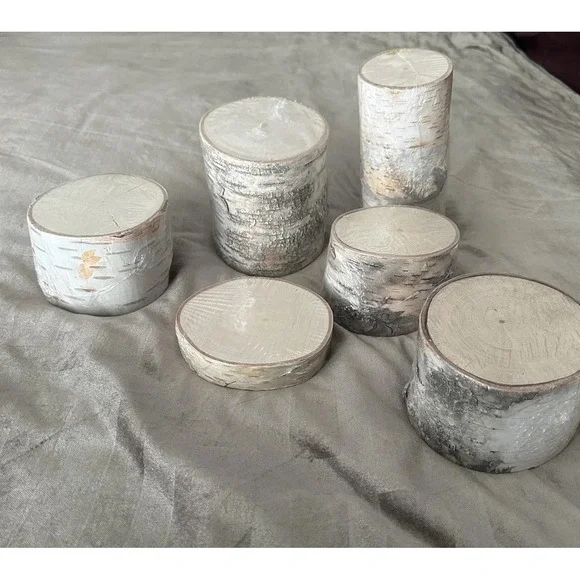 ArtMinds Birch Wood Rounds Slice Natural Unfinished Craft Decor Lot Of 6 USA - Picture 3 of 16